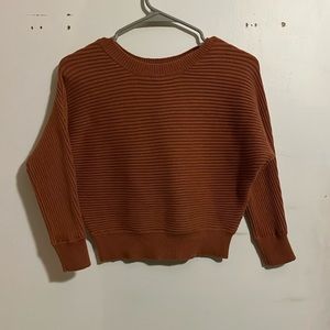 Poof Apparel Knitted Orange Sweater